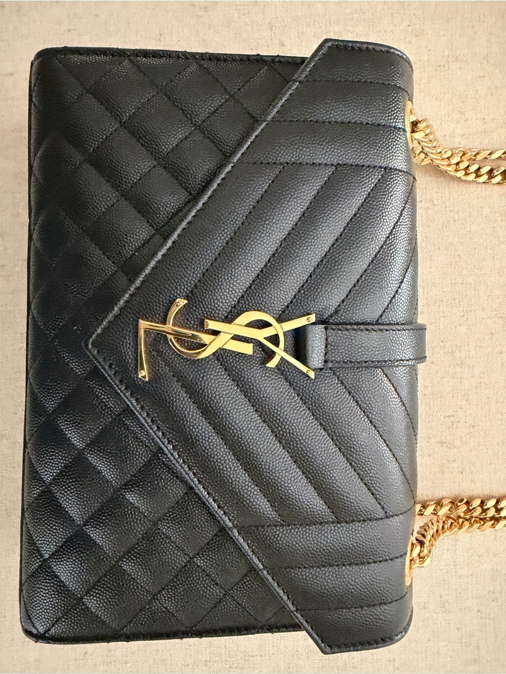 Saint Laurent Black Quilted Leather Shoulder Bag with Gold Hardware - Picture 3 of 16